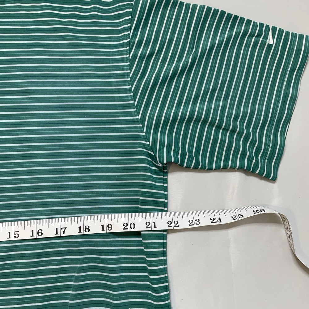 Nike Golf Dri-Fit UV Polo Shirt XL Green Striped Athletic Stretch Performance - Picture 11 of 12